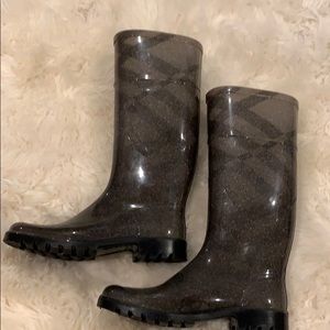 Burberry Check Glitter Rainboots 36